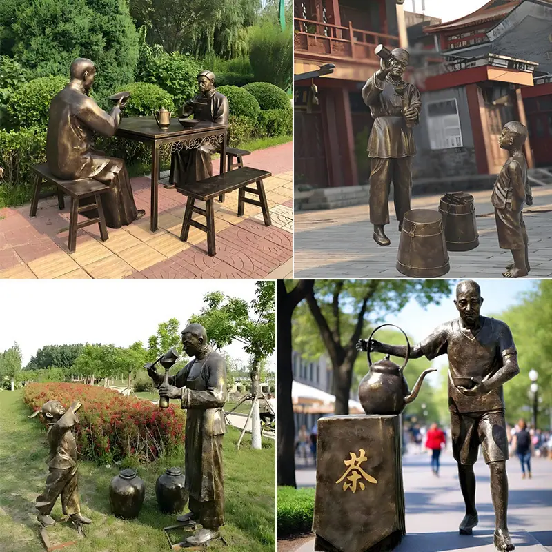 步行街铜小品人物摆件
