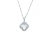 Collar de Plata de Ley S925 con Colgante de Jade de Roca de Cuarzo, Trébol de Cuatro Hojas, Cadena para Clavícula, Nuevo para Mujer, Tendencia Nacional Chinoiserie, Regalo