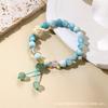 Pulsera Retro Estilo Chino de León Recordatorio de Bodhisattva para Mujer, Modelo Nuevo con Cuentas de Hielo Agrietado y Cuentas de Vidrio, Joyería al por Mayor de Puesto de Templo