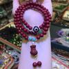 Pulseira Vintage Atacado Roxo Dourado Areia Mina Velha Cinábrio para Mulheres, Joias de Contas Estilo Étnico