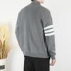 Chaqueta Cárdigan Negra de Tres Rayas para Hombre Invierno Estilo Coreano Marca Tendencia Estilo Perezoso Tejido de Punto para Hombre Tejido de Punto Guapo de Calle