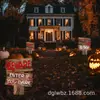 Placa Grande Cuidado Perigo Assombrado Proibido Entrar Halloween para Jardim Casa Exterior Gramado Decoração de Horror