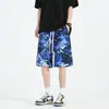 Moda Verão 2024 Estilo Americano Marca Tendência Casual Soltos Retos Shorts Calças de Praia Estampadas Personalizadas Tendência Masculino Plus Size