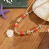 Collar de Conchas Marinas Lujo Accesible Estilo Vacacional de Gama Alta Bohemio Fresco Cadena Corta para Clavícula Playa para Mujer