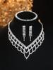 Conjunto de Colar e Brincos Novo Transfronteiriço para Noiva Conjunto de Strass Colar Joias Acessórios de Casamento Fabricante Estoque Pronto