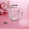 Venta al por mayor del fabricante Taza de vela estilo europeo Decoración de escritorio Adornos de boda Vidrio de cristal Corona pequeña Portavelas creativo pintado en oro