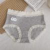 Cuecas femininas de algodão com renda francesa, fio de cor A, roupa íntima feminina antibacteriana 10A, calcinhas de virilha estendidas, atacado
