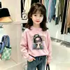 Camiseta de Algodón con Estampado de Dibujos Animados de Moda y Linda, Manga Larga, para Niños Mayores en Otoño 2026