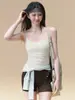 Chaleco Deportivo de Verano, Color Sólido, Versátil, Corte Ajustado, Ropa Interior para Mujer, Top de Tirantes, Ropa Exterior, Ropa de Yoga, Pantalones Cortos Base, Conjunto de Fitness