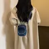 Bolso de mezclilla estilo coreano transfronterizo nuevo modelo 2026 bolso de un solo hombro cruzado bolso de mano cuadrado pequeño moderno bolso de alta gama para teléfono móvil