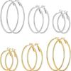 Aros Grandes Lisos Minimalistas con Líneas Limpias que Realzan Instantáneamente tu Aura, Perfectos para el Uso Diario, Sencillos pero Sofisticados, Versátiles y Adecuados para Todos