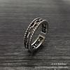 Anillo Vintage de Granate Pixiu para Hombre, Anillo Individual para Hombre de Plata Anti-Taiwanes con Sutra del Corazón, Anillo Abierto Dorado con Sapo de Corindón Rojo