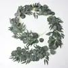 Hoja Verde con Fruta Eucalipto Ratán Amazona Artificial Dinero Cifrado Eucalipto Hoja de Sauce Planta Enredadera Ratán Decorativo