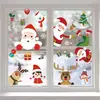 Pegatinas de ventana de Navidad 2025 nuevas pegatinas electrostáticas para cristal de ventana pegatinas de pared copo de nieve hombre mayor pegatinas navideñas lindas