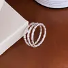 Anillo de tres capas de línea de plata de ley S925 para mujer, elegante, retorcido, geométrico, de alta gama, estilo frío, anillo para el dedo índice