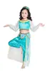 Disfraces de Rendimiento Verdes para Niñas de Halloween Día del Niño Disfraces de Danza del Vientre Princesa Jasmine Al Por Mayor
