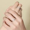 Anillo de Costura con Dibujo de Corazón y Línea de ECG de Venta Caliente Transfronteriza, Anillo de Pareja con Apertura de Anillo, Juego de Anillos Articulados