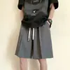 Moda Masculina de Verão Simples Cor Sólida Respirável Solto Calça de Cinco Pontos Jovens Tendência Marca Solto Casual Shorts Esportivos