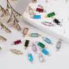 Acero Inoxidable 304 Vidrio de Colores Colgante Rectangular Accesorios para Joyería Hecha a Mano DIY Accesorios para Collares Pulseras
