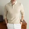 Nuevo suéter de punto para hombre con cuello camisero y cierre de media botonadura, estilo casual de negocios clásico europeo y americano, suministro transfronterizo