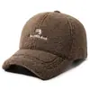 Gorra de béisbol de lana de cordero engrosada transfronteriza, gorra de pico de pato cálida de invierno, sombrero casual versátil de moda para exteriores para hombres y mujeres