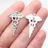 30X20Mm 1.5g Plata Antigua DIY Accesorios para Joyería Hecha a Mano Colgante de Cetro Médico