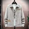 Jaqueta de Trabalho Retrô Casual de Veludo Cotelê para Outono e Inverno para Homens, Forrada com Lã e Espessa, Caimento Solto