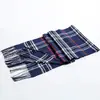 Cachecol Masculino de Imitação de Caxemira para Outono e Inverno, Estilo Xadrez, Estilo Casal, Cachecol Quente para Pescoço, Estilo Britânico Versátil, Presente Incluído