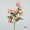 Flor de Malva artificial de 2 ramas, tallo único para ceremonia de boda, fondo de techo de salón, arreglo floral de seda con un toque de alta gama, adecuado para decoración de jarrón de hotel
