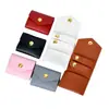 Bolsa Plegable de Cuero para Joyería, Bolsita de Joyería de PU, Bolso Portátil de Moda para Guardar Anillos y Pendientes, Bolsa con Botón de Presión