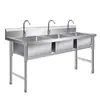Fregadero de cocina de acero inoxidable 304, lavabo de acero inoxidable de una o dos cubetas, fregadero de cocina engrosado
