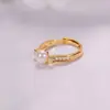 Joias de Pérola Atacado Cobre Banhado Ouro Branco Anel de Abertura Simples Elegante Novo Anel de Pérola de Água Doce Anel para Mulheres