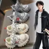 Novos Tênis Pai de Velcro Infantis Outono 2026, Sapatos de Malha com Solado Macio para Meninas, Tênis com Solado Grosso para Meninos, Tendência