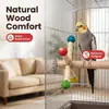 Hamaca de Columpio de Madera de Amazon Tablón con Resorte Columpio para Loro Juego de Tres Piezas Juguete Plataforma de Hábitat para Pájaros Escalera para Trepar Loro