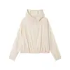 Moletom com Zíper Feminino de Linho Tencel, Design Minimalista, Jaqueta Lyocell com Proteção Solar, Jaqueta Casual Versátil para Primavera e Verão