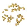 Banhado a ouro com preservação de cor, cobre banhado a ouro, contas de bambu, espaçadores de anel duplo, furo grande de três fios, ouro, acessórios para piercing de joalheria DIY