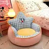 Almofada xadrez de estrela de desenho animado para sala de estar, sofá pequeno preguiçoso, tatami de quarto com encosto integrado, futon de chão ultrassuave