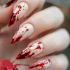 Wear de Halloween Transfronteiriço Europeu e Americano Formato de Amêndoa Gota de Sangue Atmosfera de Feriado Patch de Manicure de Unha Postiça Removível
