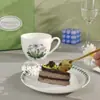 Vendas Diretas Transfronteiriças Xícara de Café e Pires Britânicos Série Jardim Botânico de Porter Xícara e Pires de Porcelana Óssea Par de Xícaras Casal Simples e Exquisito