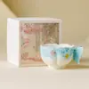 Fabricante Haiqingdiu Juego de Taza y Platillo de Café con Flores de Colores Taza de Cerámica para Latte Vajilla para la Mesa de la Tarde Taza de Té Negro Taza Individual