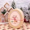 Caixa Oval de Papel Kraft de Natal 2025 Lembrancinha Biscoitos Doces Nougat Confeitaria Caixa de Embalagem para Presente