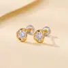 Pendientes de Plata de Ley S925 con Circonita Ovalada Yuebao Jewelry, Estilo Ins Fresco y Moderno, Únicos y Elegantes, Adecuados para Orejas Perforadas, Pendientes para el Día a Día