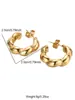 Brincos em aço inoxidável em forma de U, moda europeia e americana, torcidos, comércio exterior, transfronteiriço, revestimento a vácuo, oco, ouro 18K, atacado, brincos femininos