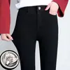 Leggings Mágicas Femininas para Mulheres Baixas, Alta Elasticidade, Caimento Justo, Emagrecedor, Calças Pretas Espessadas para Primavera, Verão, Outono e Inverno