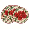 Mantel Redondo Navideño Temu Hombre de Jengibre Caliente Papá Noel Cascanueces Manteles Navideños Impresos Aislantes