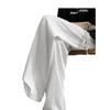 Calça branca de seda gelada com textura plissada masculina de verão fina reta solta plus size marca moderna drapê calça casual