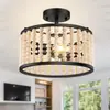 Lámpara de Techo Estilo Americano Dormitorio Hogar Simple Creativa Redonda Cuentas de Madera Maciza Estilo Bohemio Lámparas Amazon