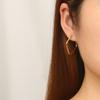 IMI Simple Nuevo Cuadrado Arete de Aro Cuadrado Aretes Retro Exagerados Estilo Europeo y Americano Aretes de Nicho YE230