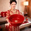 Conjunto de Casamento para a Noiva: Lavatório Vermelho Festivo, Suprimentos Completos para Casamento