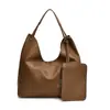 Bolsa Satchel Retro Simples Europeia e Americana para Axila Feminina Grande Capacidade Textura Casual Bolsa Tote Estilo Preguiçoso Bolsa de Ombro Único